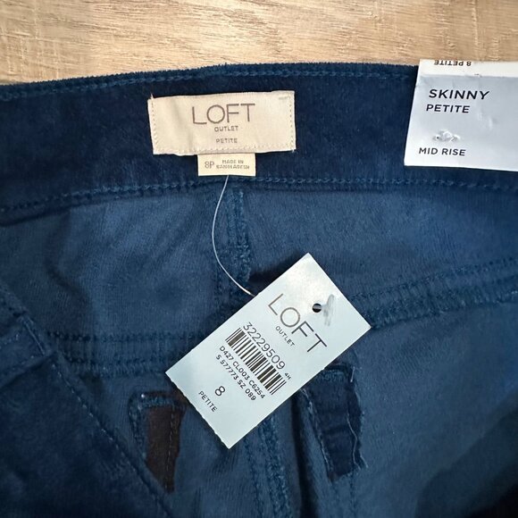 LOFT WOMENS BLUE VELOUR PANTS NEW 8 PETITE NEW - Picture 6 of 10